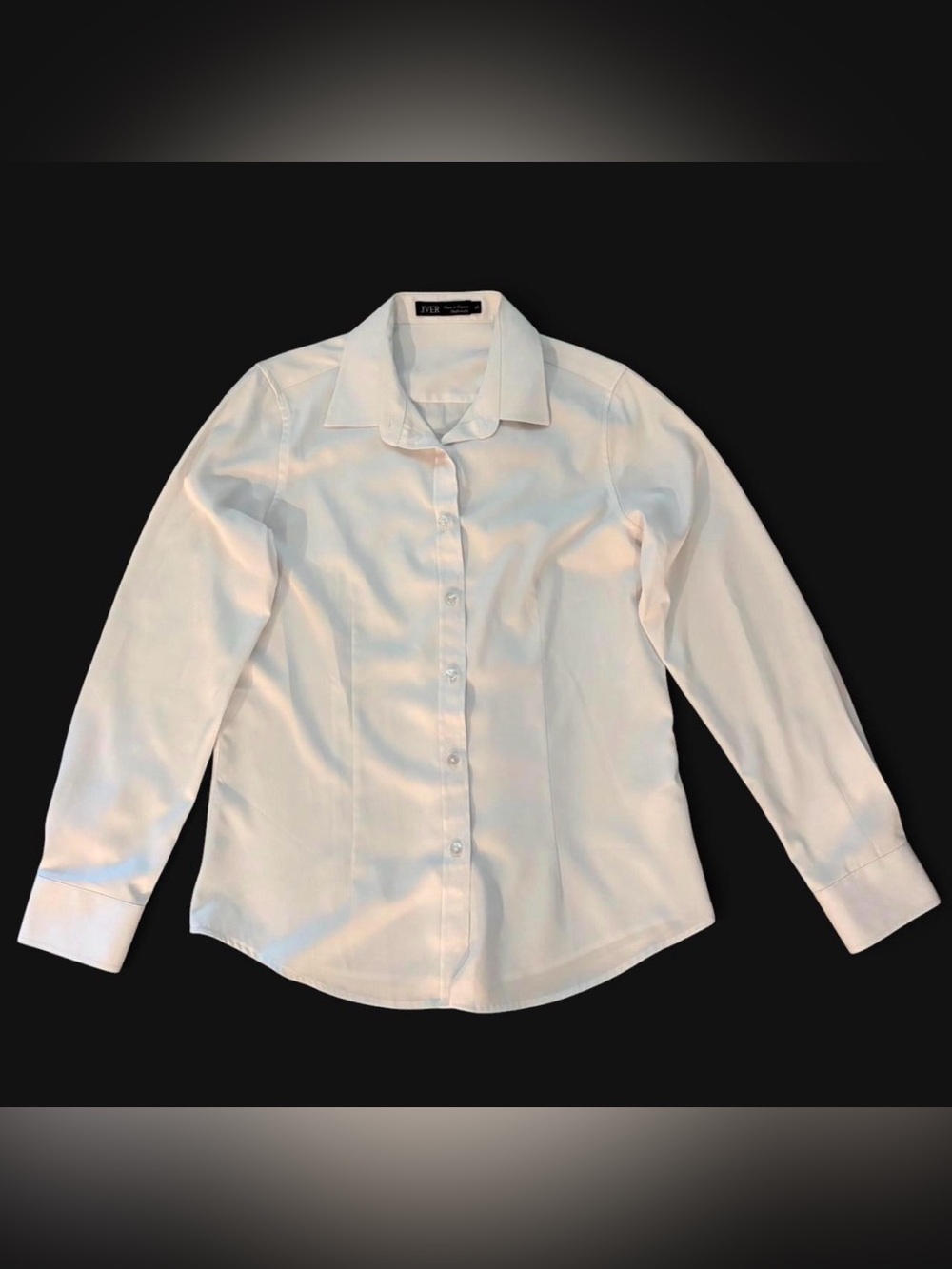 JIVER White Button-Up Collared Shirt